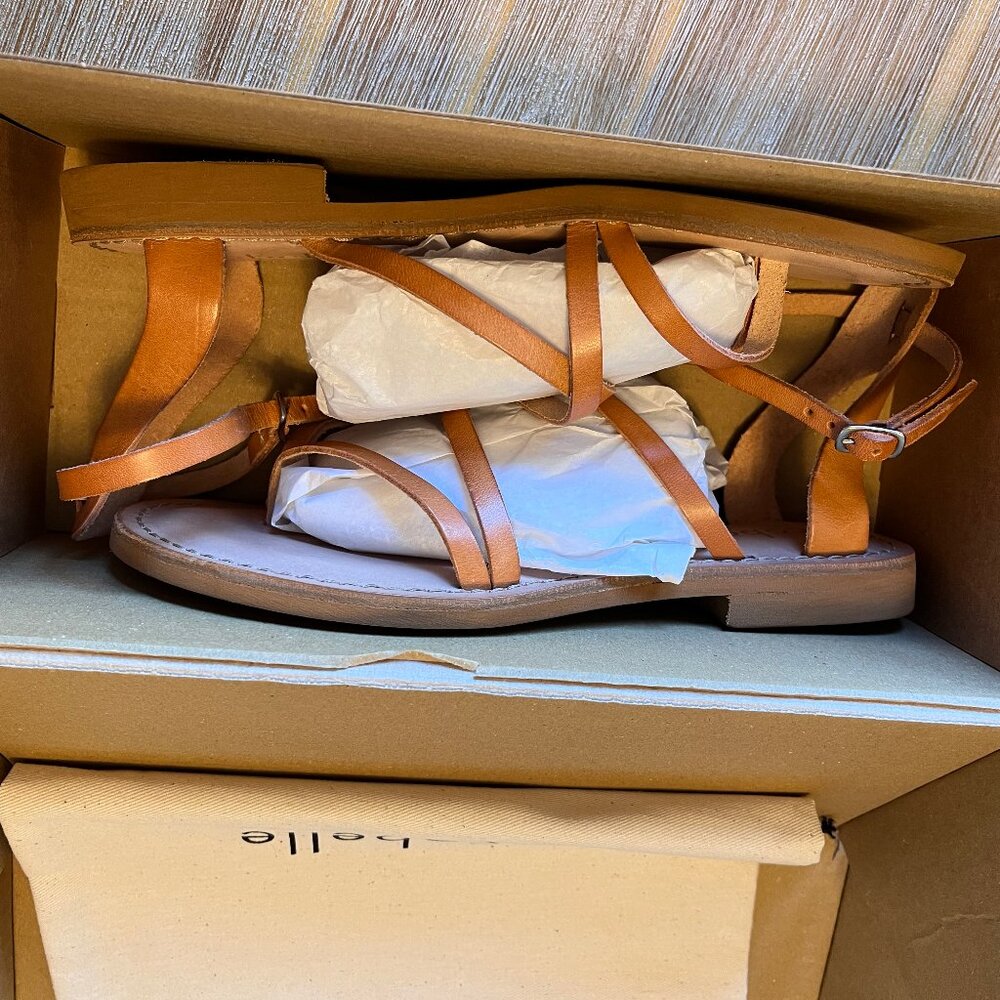 Cocobelle Italian Leather Sandals from Anthropologie - Size 37 - Tan - NIB